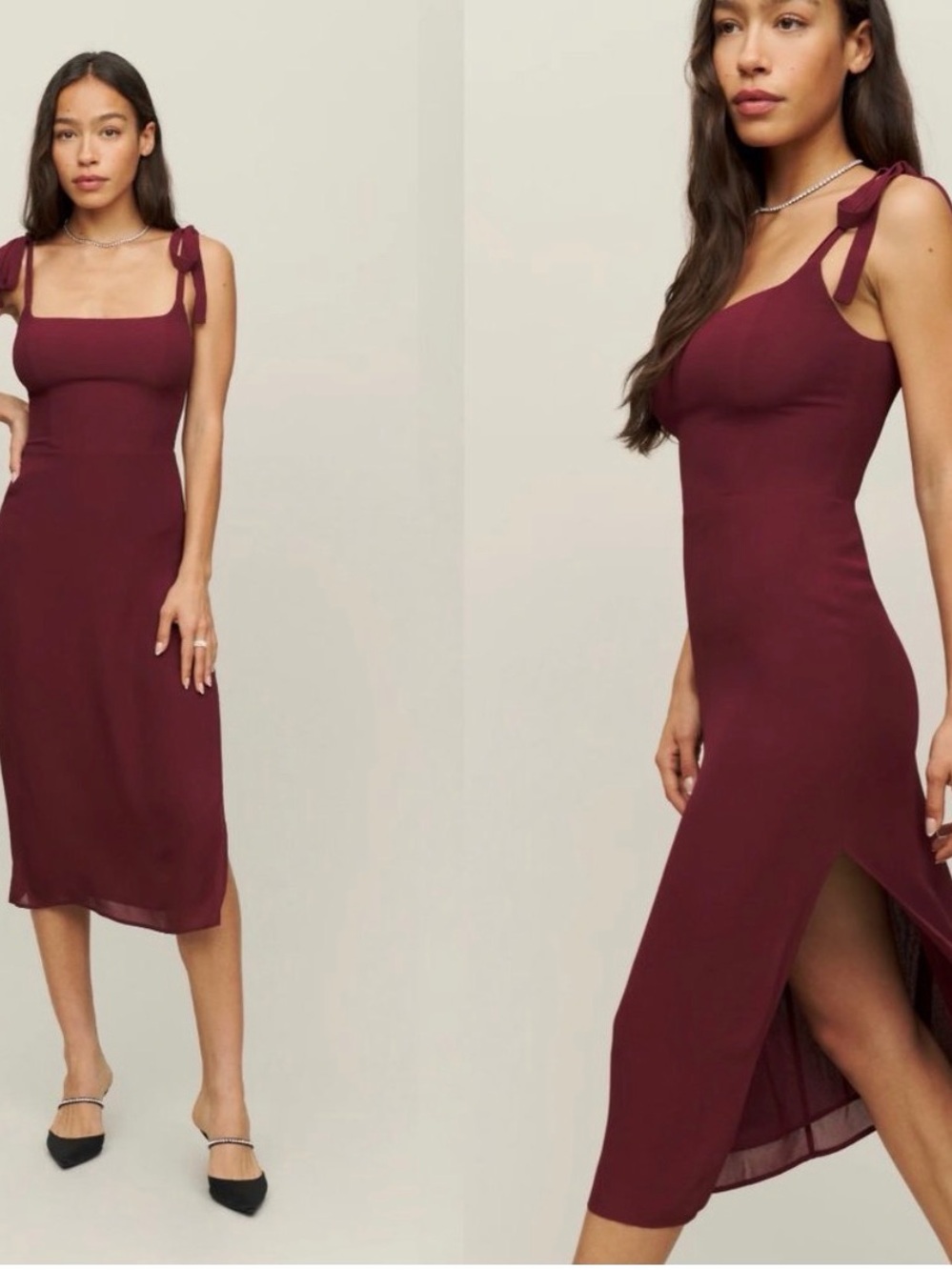 Reformation Besse Dress in Plum